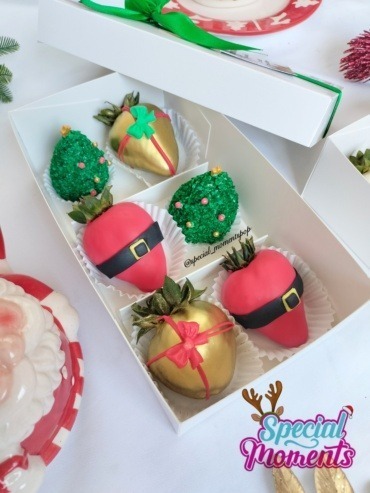 caja 6 fresas navideñas